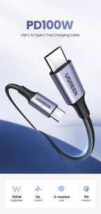 100W USB-C to USB-C Fast Charging and Data Sync Cable