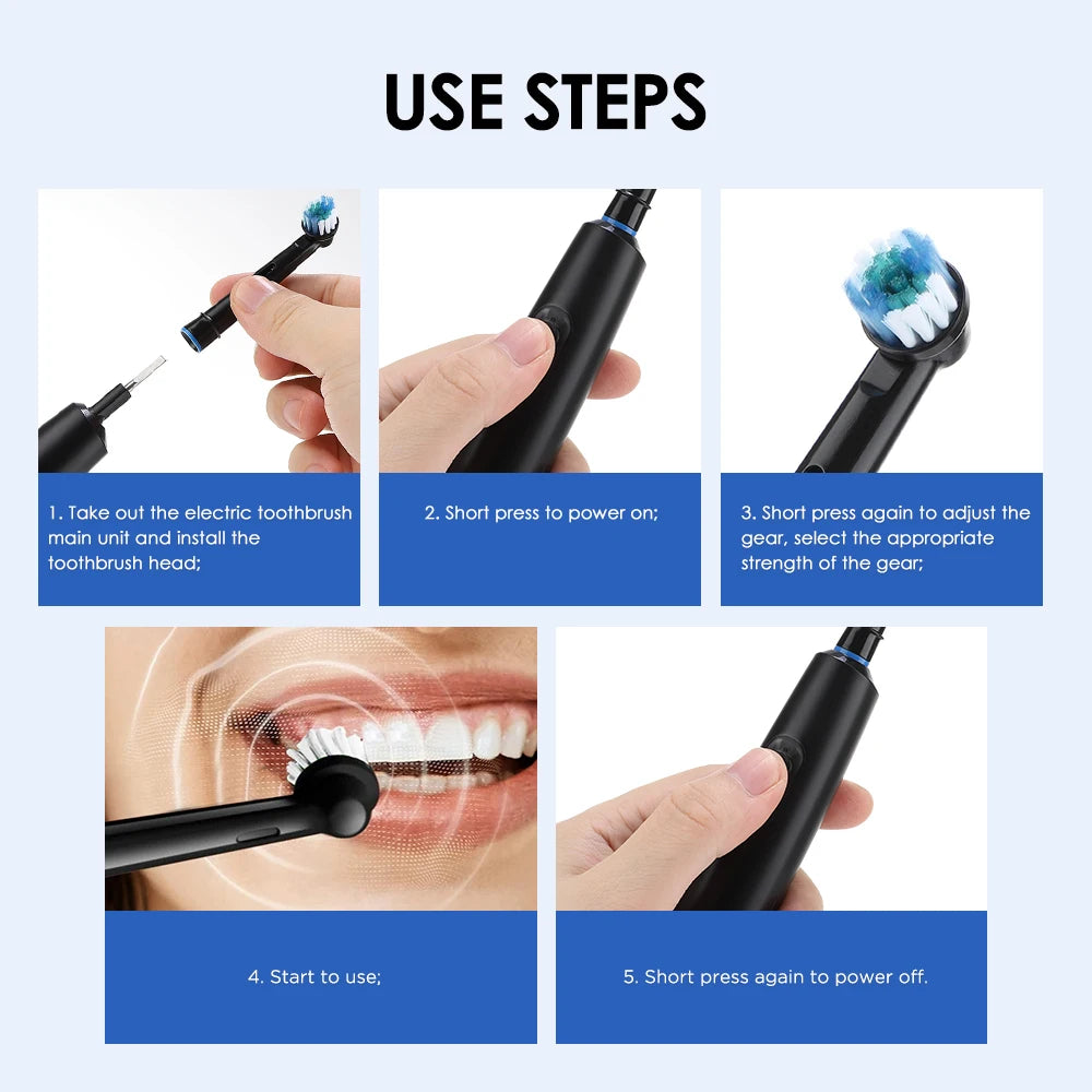 Rechargeable Rotating Electric Toothbrush for Adults - 9