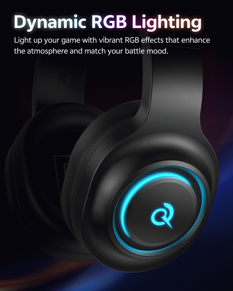 Wireless Gaming Headset with 7.1 Surround Sound and Bluetooth 6.0