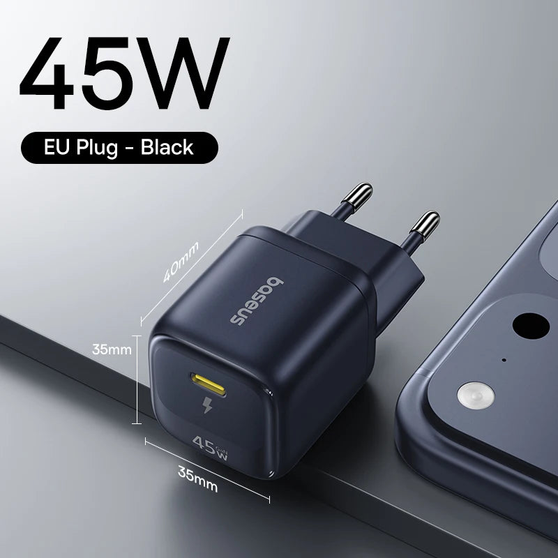 45W GaN USB-C Fast Wall Charger for Smartphones and Tablets