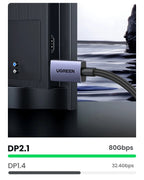 16K 8K DisplayPort 2.1 Cable for Gaming Monitors and PCs