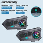 Bluetooth 5.3 Motorcycle Helmet Intercom Headset for 2 Riders 300M