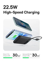 10000mAh Portable Power Bank with Dual Built-in USB-C Cables