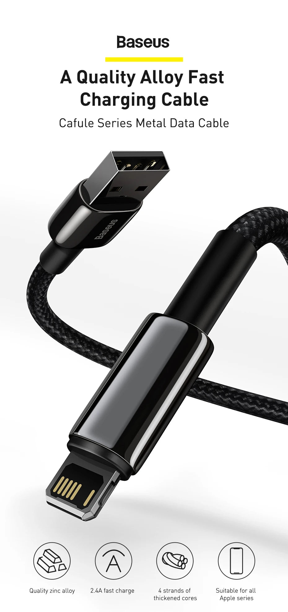 2.4A Fast Charging Data Cable for iPhone and iPad