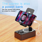 3-in-1 Foldable Phone Stand with Bluetooth Speaker & Power Bank