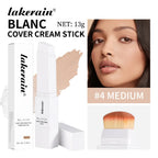 Dual-Ended Waterproof Foundation and Concealer Stick with Brush