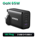 65W GaN Fast Wall Charger with Triple USB-C and USB-A Ports