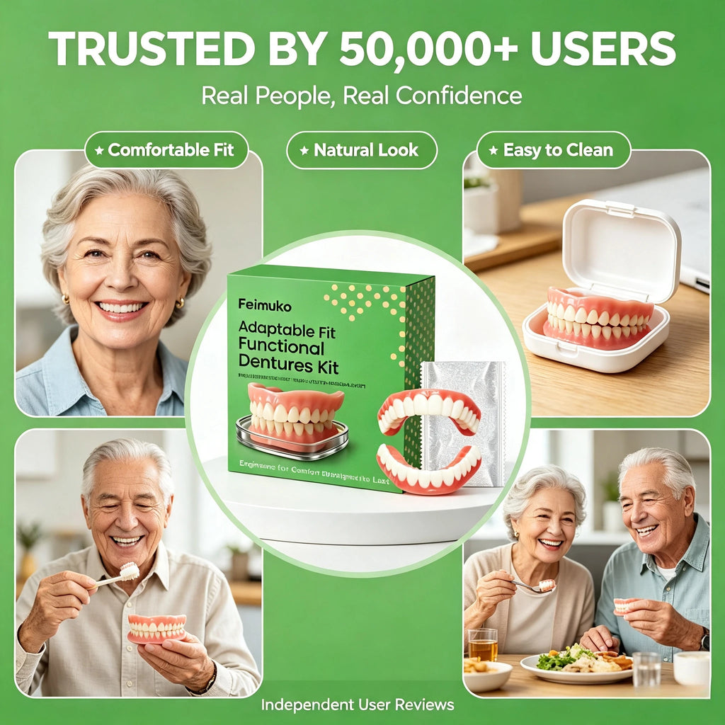 Comfort Fit Silicone Snap-On Dentures for Instant Smile