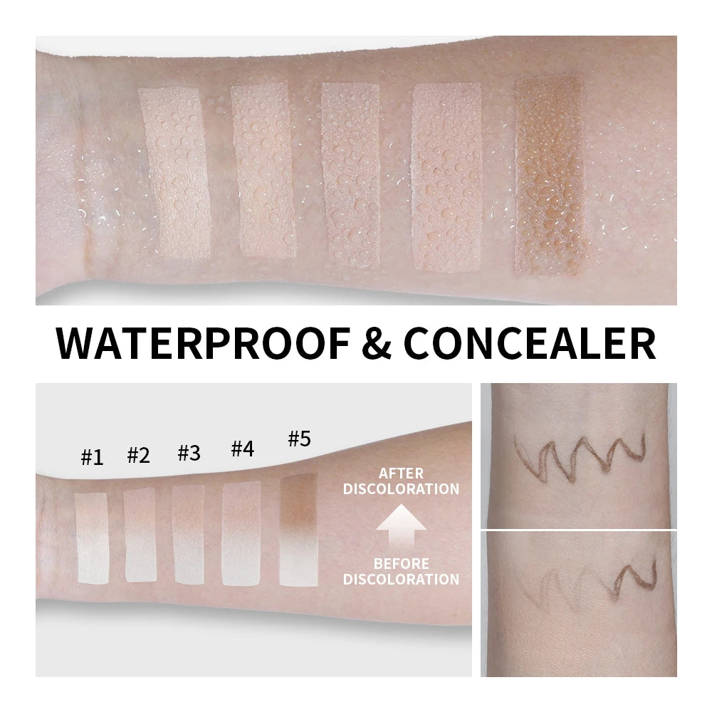 Dual-Ended Waterproof Foundation and Concealer Stick with Brush - 6