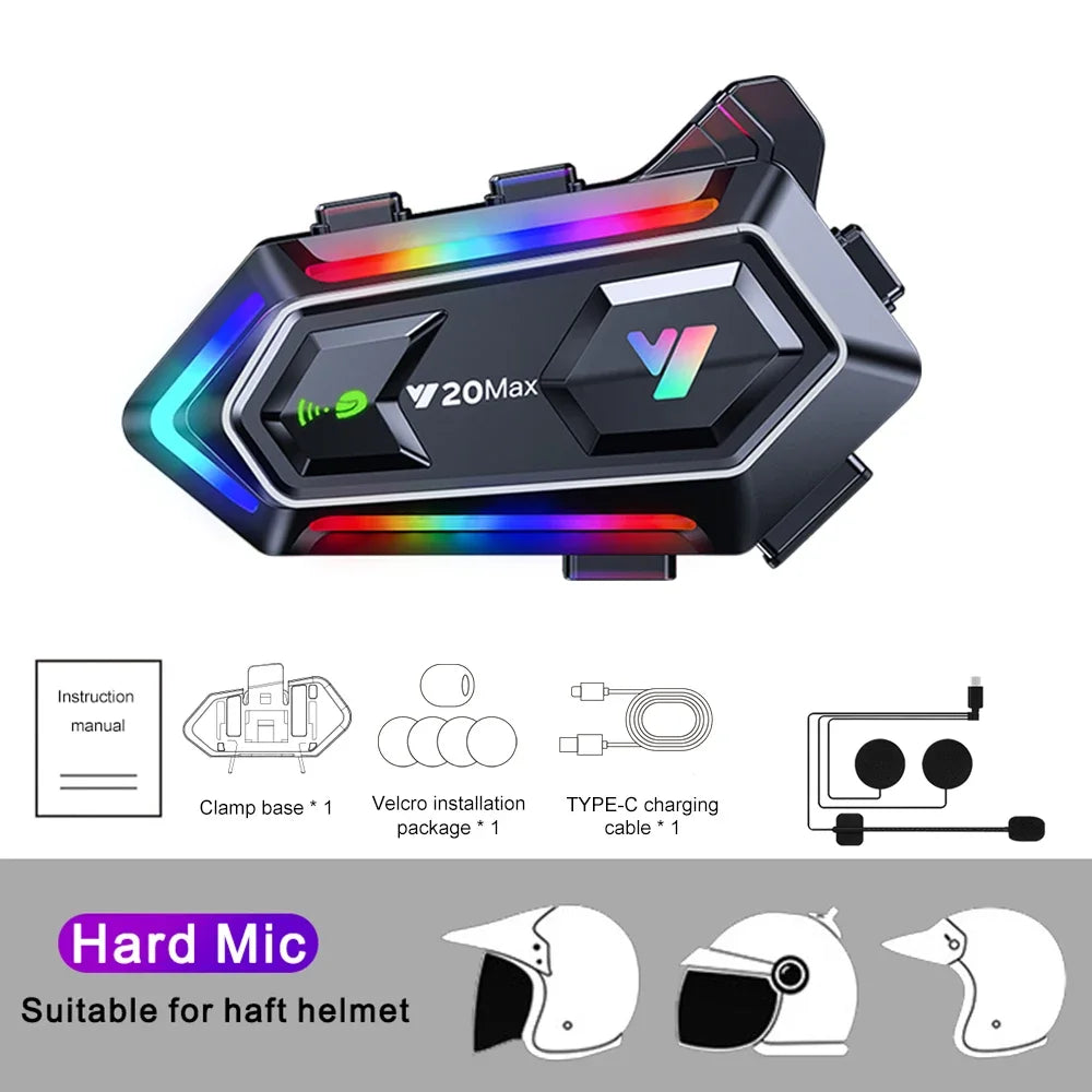 Bluetooth 5.3 Motorcycle Helmet Intercom Headset - 19