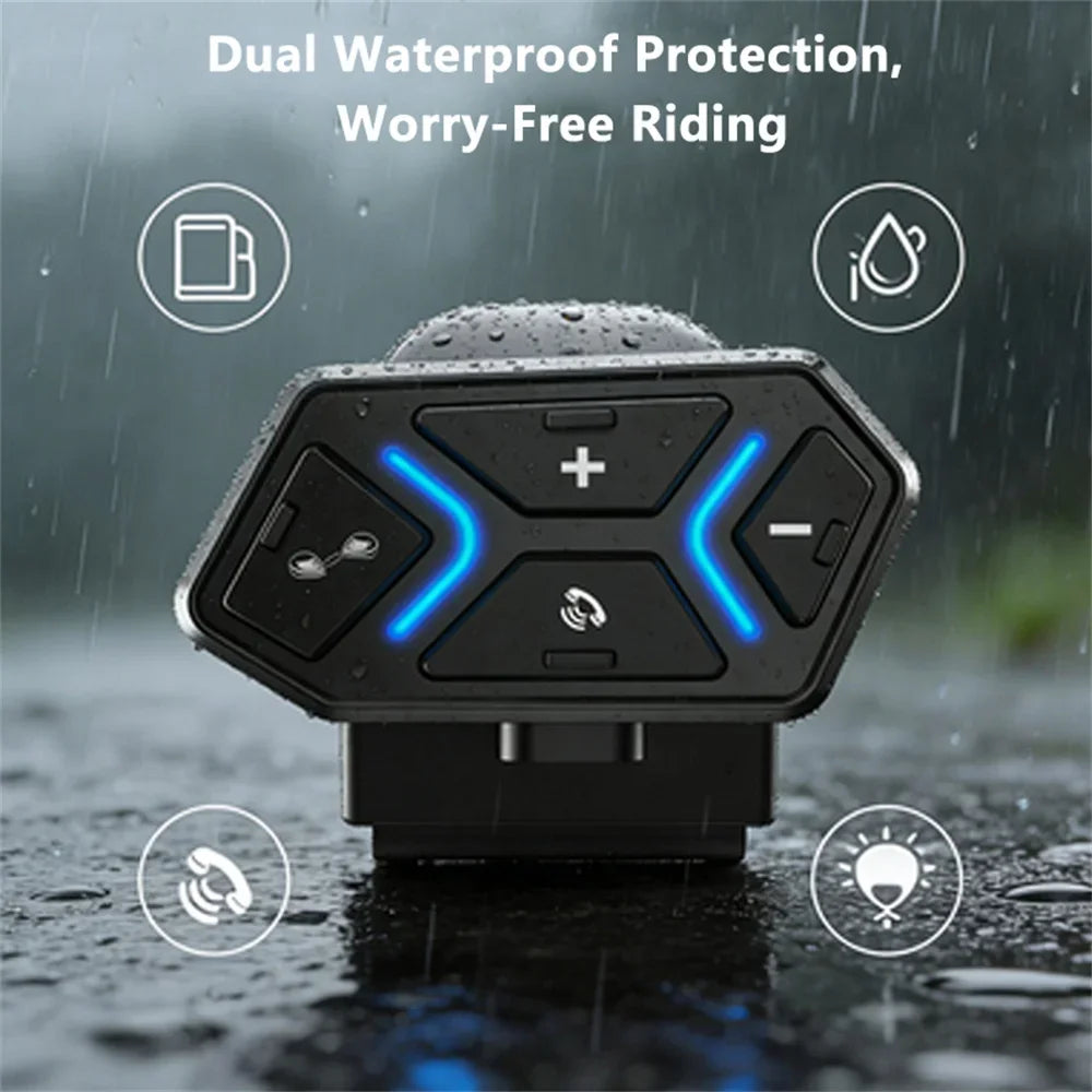 Bluetooth 5.4 Motorcycle Helmet Intercom Headset