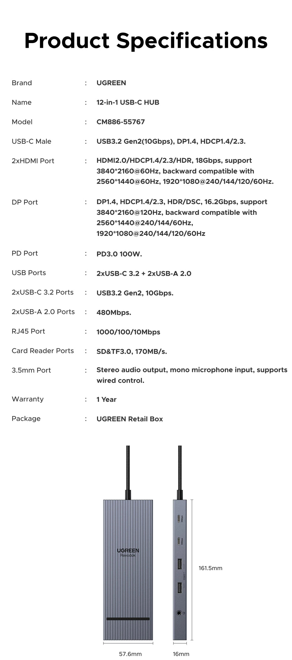 12-in-1 USB-C Triple Display Docking Station 4K 120Hz