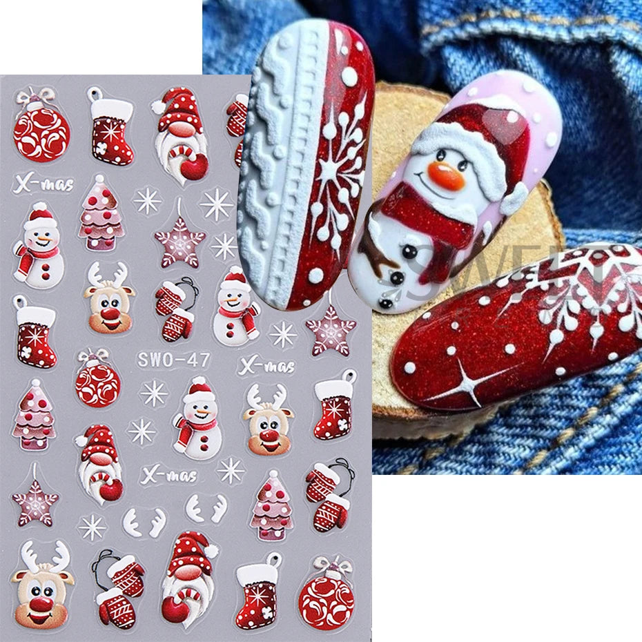 Christmas Cartoon Nail Art Decals