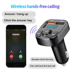 Bluetooth 5.0 FM Transmitter Car Radio Kit with Type C and Dual USB