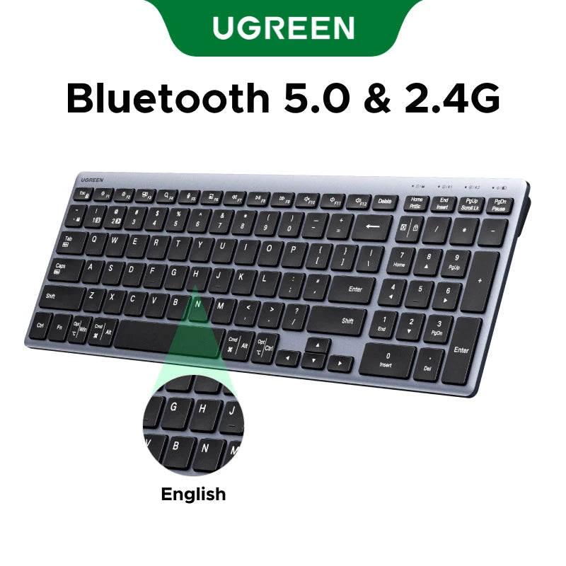 Dual-Mode Bluetooth 5.0 Wireless Keyboard for Laptop and Desktop - 20