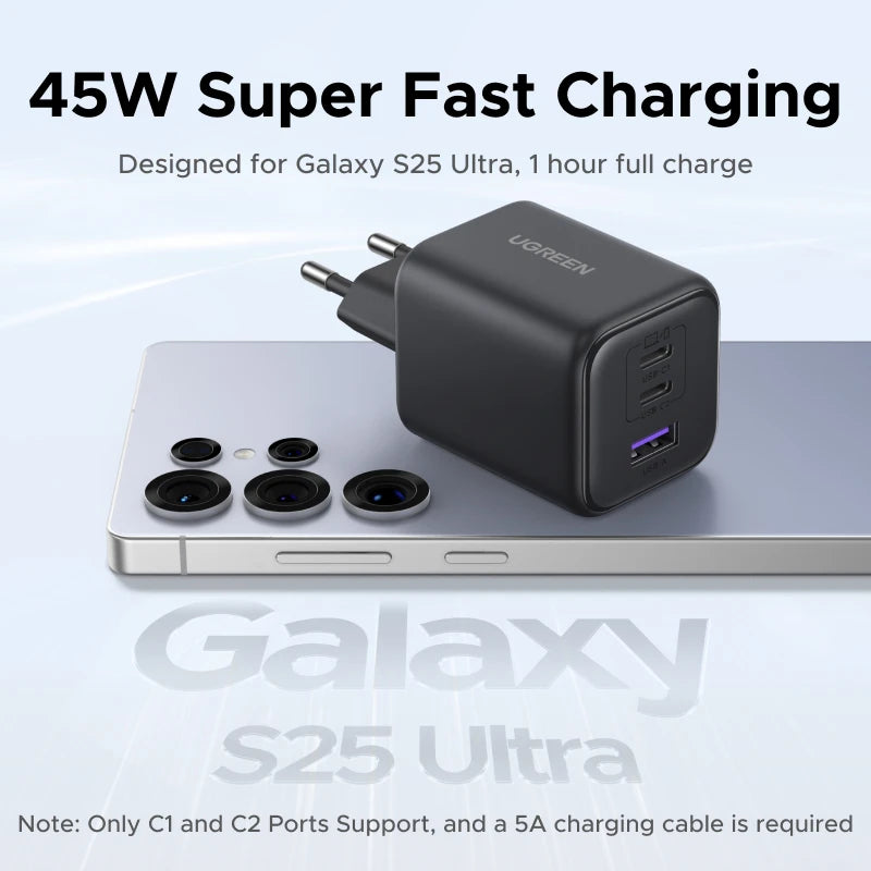 45W GaN USB-C Fast Charger with Power Delivery