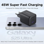 45W GaN USB-C Fast Charger with Power Delivery