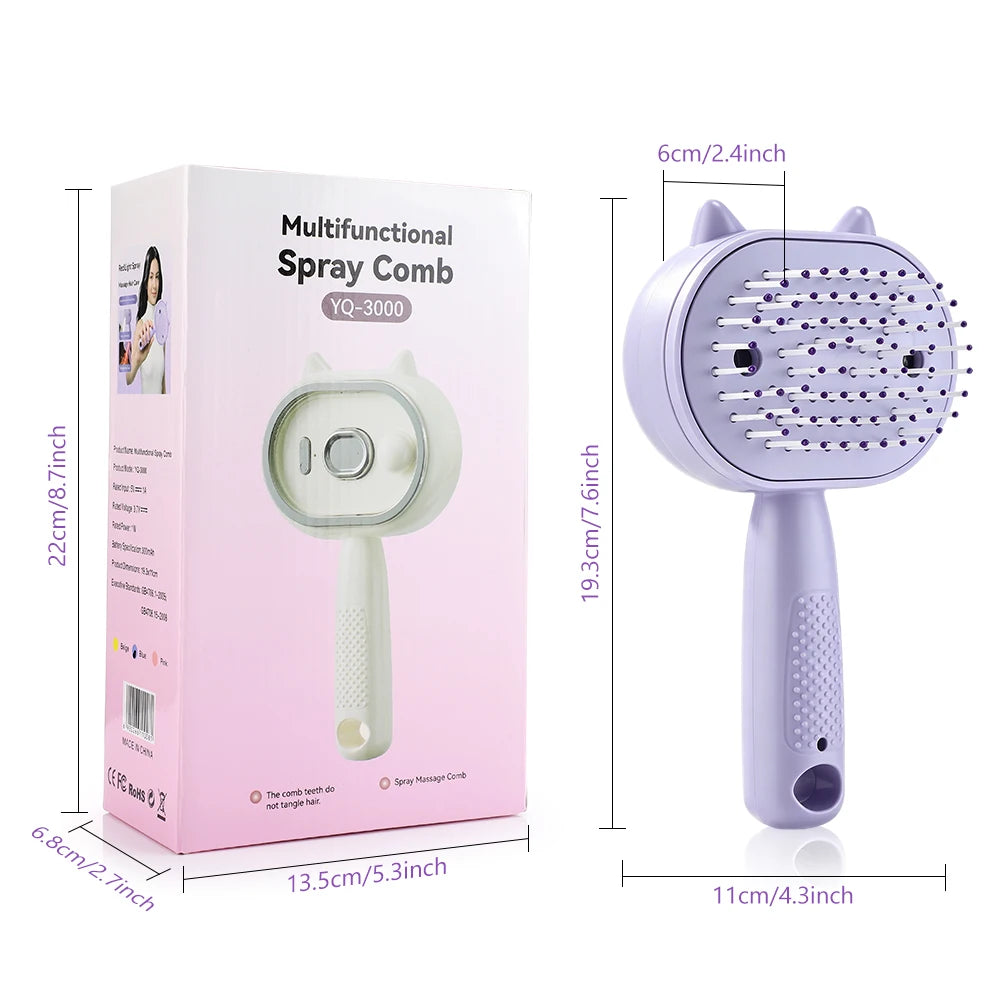 Electric Mist Spray Massage Hair Brush