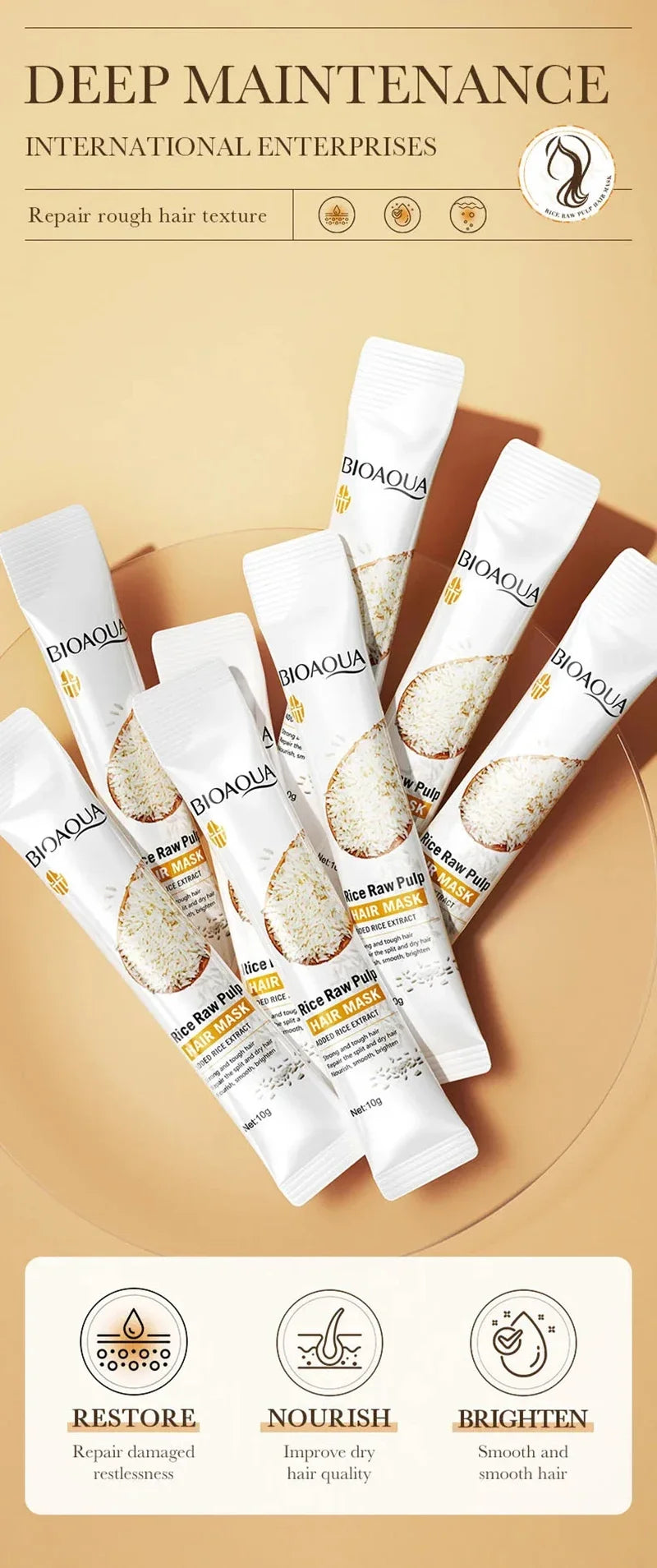 Professional Rice Repair Hair Mask for Dry and Damaged Hair