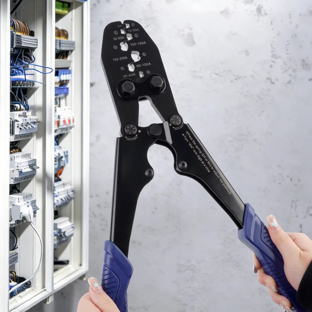 Manual Cold Crimping Pliers for 5A-200A Copper Lugs