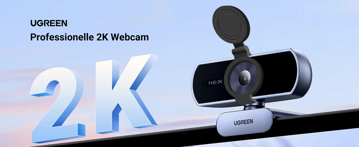 2K HD USB Webcam with Dual Microphones for Video Conferencing - 7
