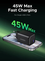 45W GaN Fast Wall Charger with 5 USB Ports