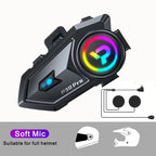 Bluetooth 6.0 Motorcycle Helmet Intercom Headset with FM Radio 500m