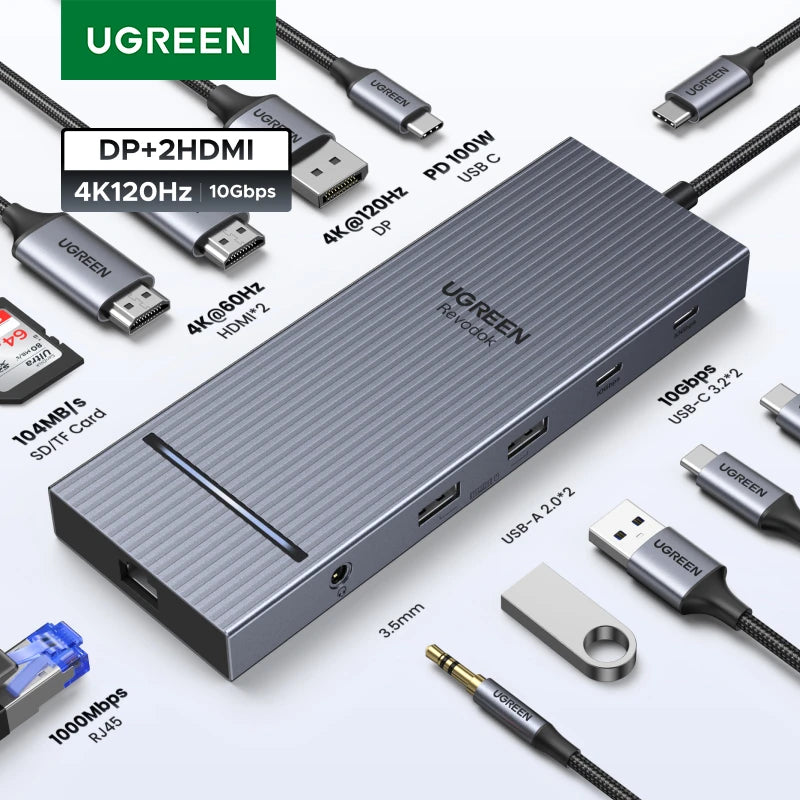 12-in-1 USB-C Triple Display Docking Station for Laptops