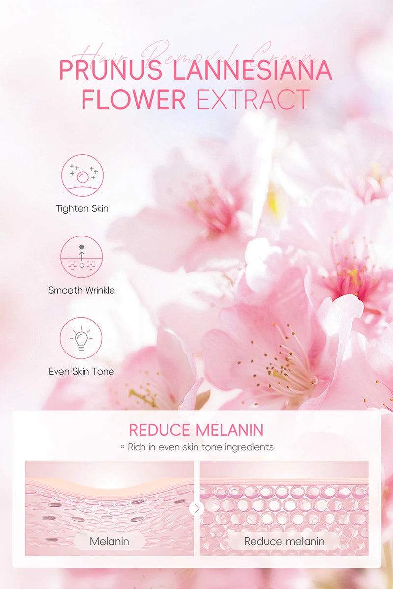 Painless Gentle Hair Removal Cream for Sensitive Body Areas