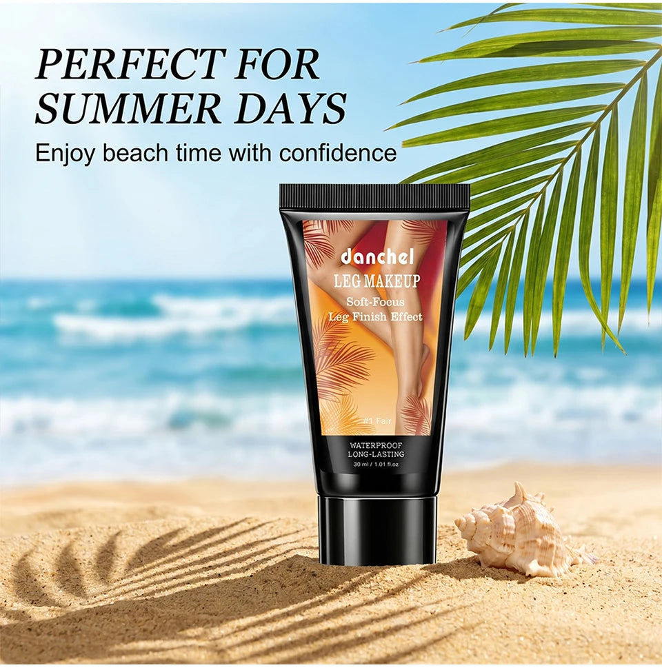 Waterproof Leg and Body Foundation with Application Glove