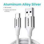 3A Fast Charging USB-A to USB-C Braided Data Cable