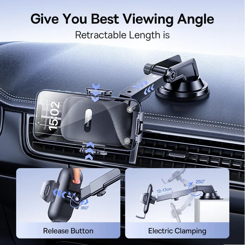 Adjustable Suction Cup Car Phone Holder for Dashboard and Windshield