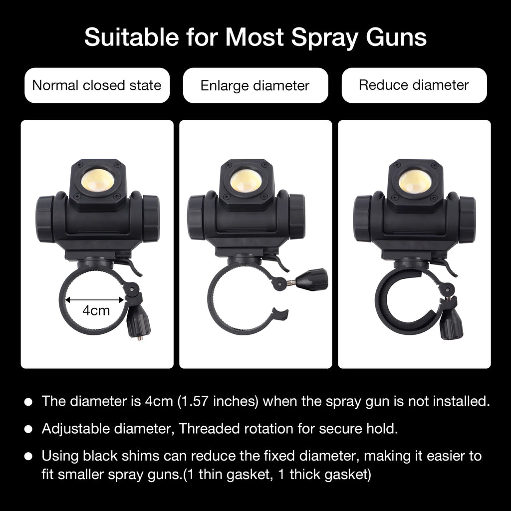 Adjustable LED Paint Spray Gun Light for Precision Automotive Detailing