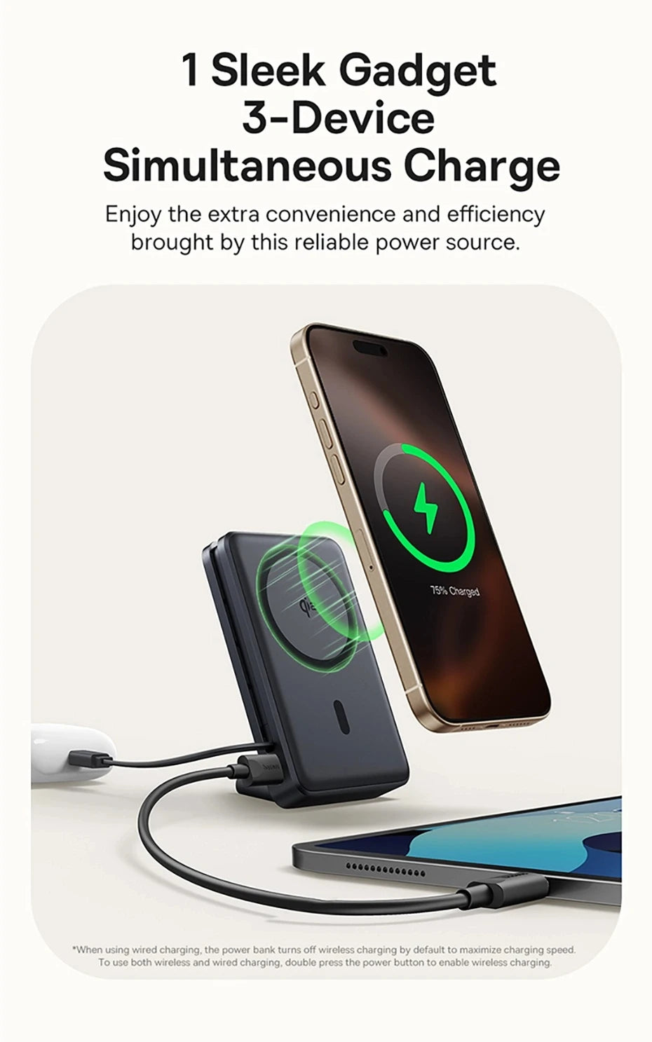10000mAh Magnetic Wireless Power Bank with 45W Fast Charging