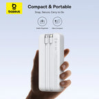 20000mAh Portable Power Bank with Integrated Fast Charging Cables