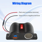 12V 24V Dual USB Fast Charger and Cigarette Lighter Socket Panel