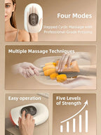 Cordless Hand and Finger Massager with Kneading and Air Compression