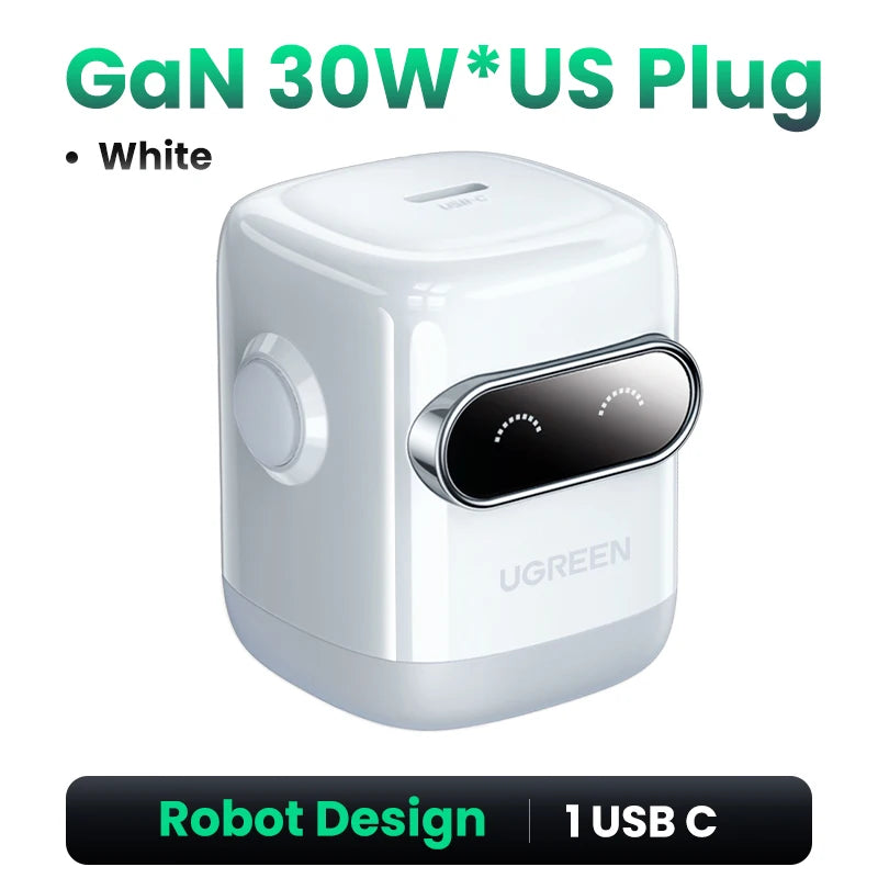 65W GaN Fast Wall Charger with Robot Display