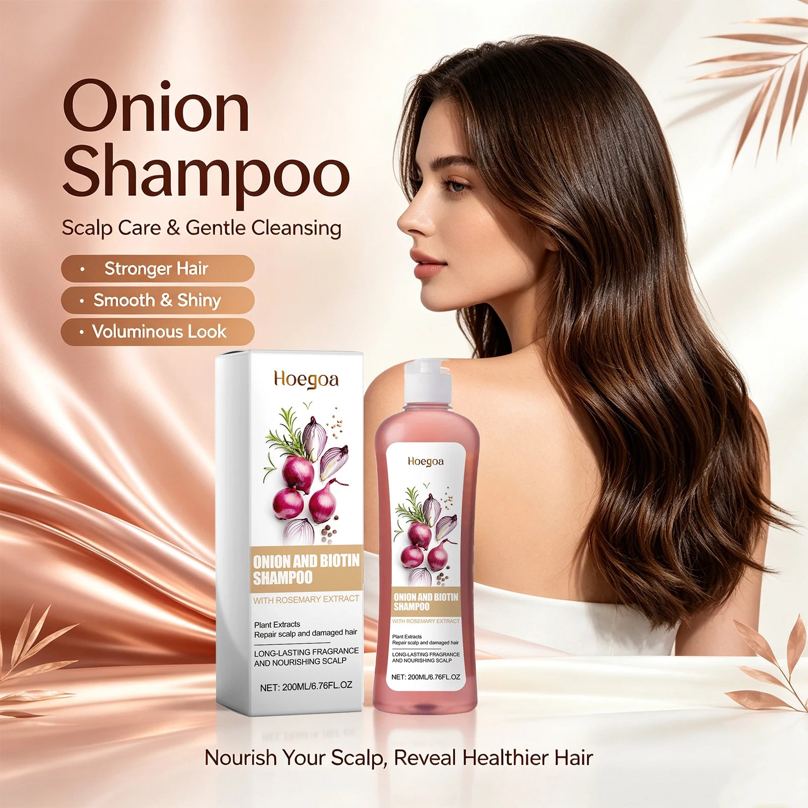 Onion and Biotin Shampoo for Hair Growth and Scalp Repair - 3