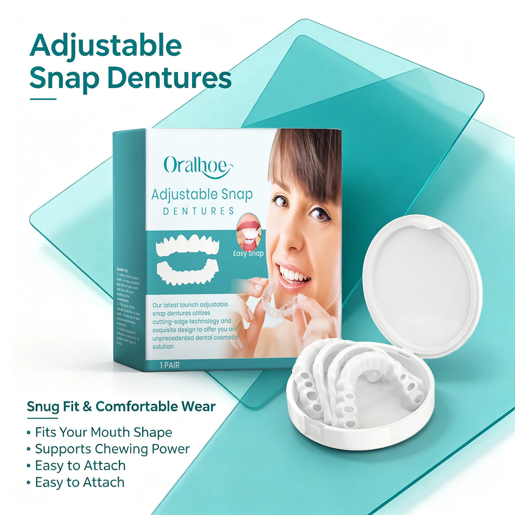 Adjustable Snap-On Dentures for Missing Teeth Repair