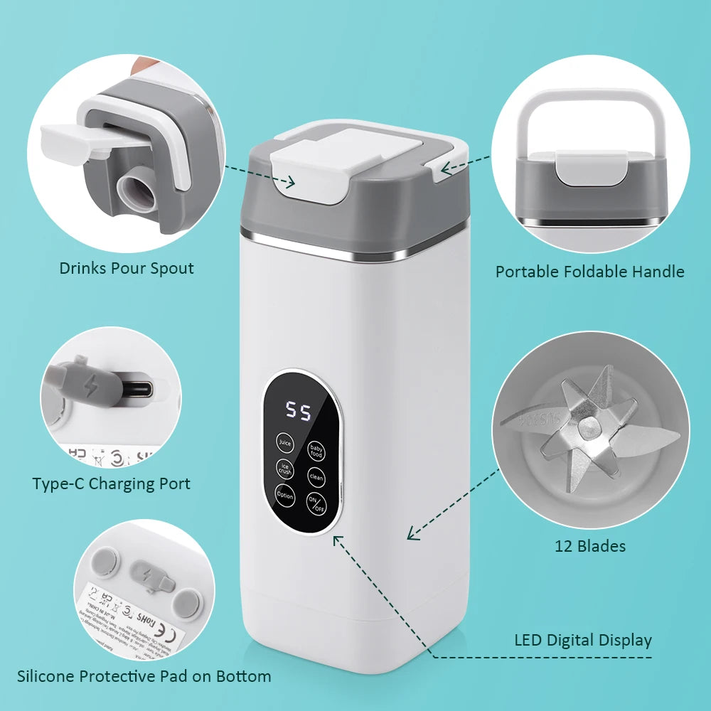 Portable Electric Juicing Cup with Digital Display - 11