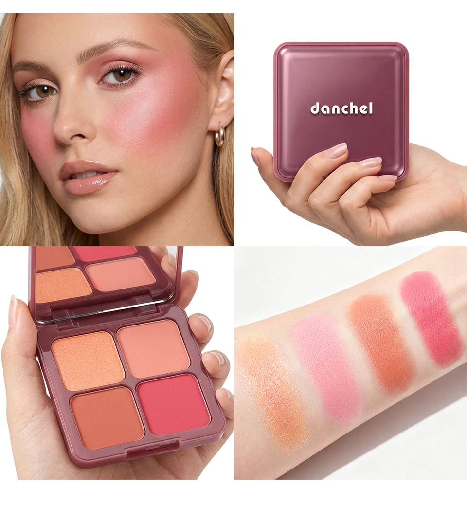 4-Shade Matte and Shimmer Blush Palette - 17