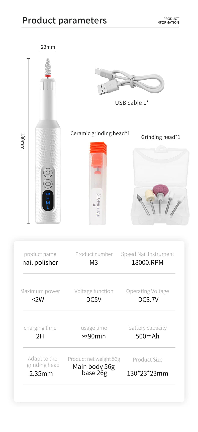 Cordless Electric Nail Drill Set for Manicure and Pedicure