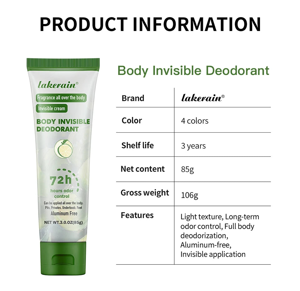 Long-Lasting Invisible Body Deodorant Cream - 13