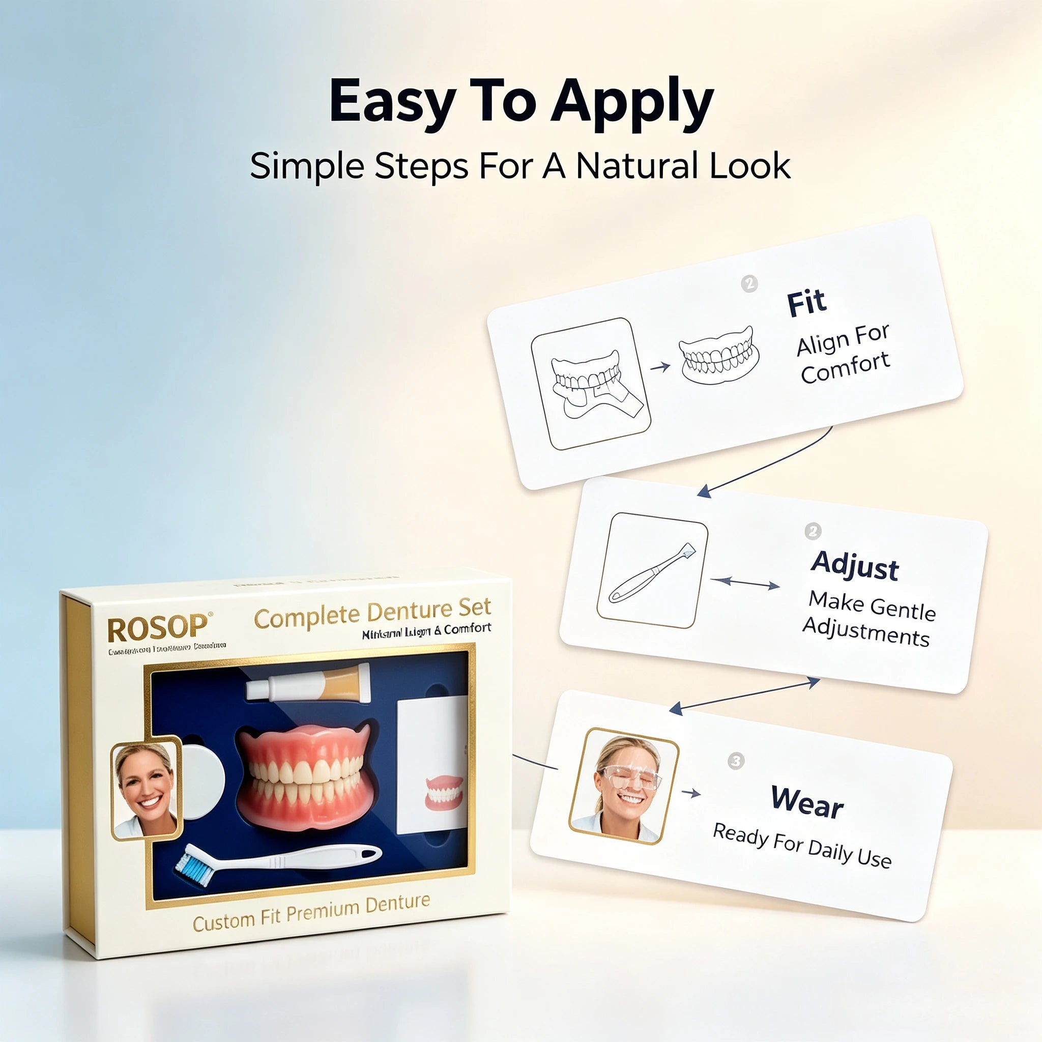 Cosmetic Silicone Denture Set for Natural Smile Makeover - 5