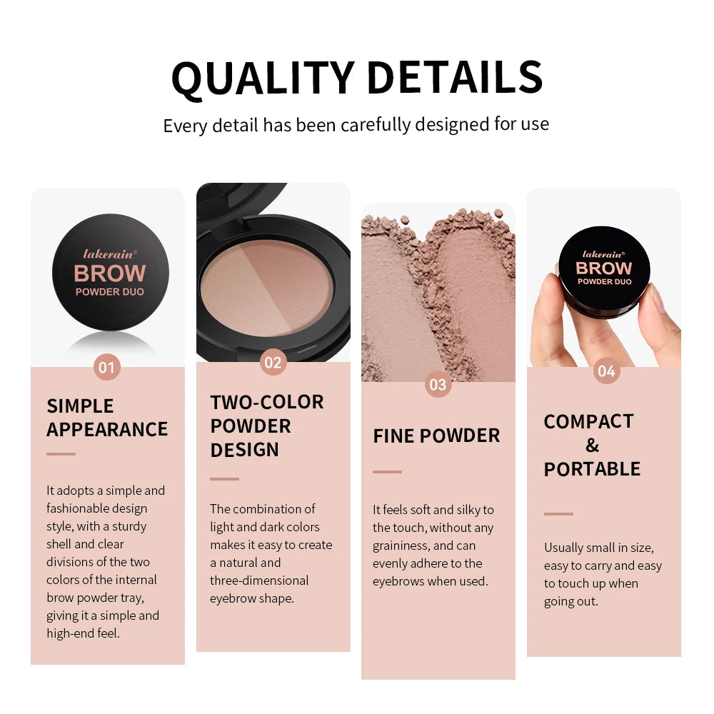Two-Color Eyebrow Powder Duo for Natural Brows and Contouring