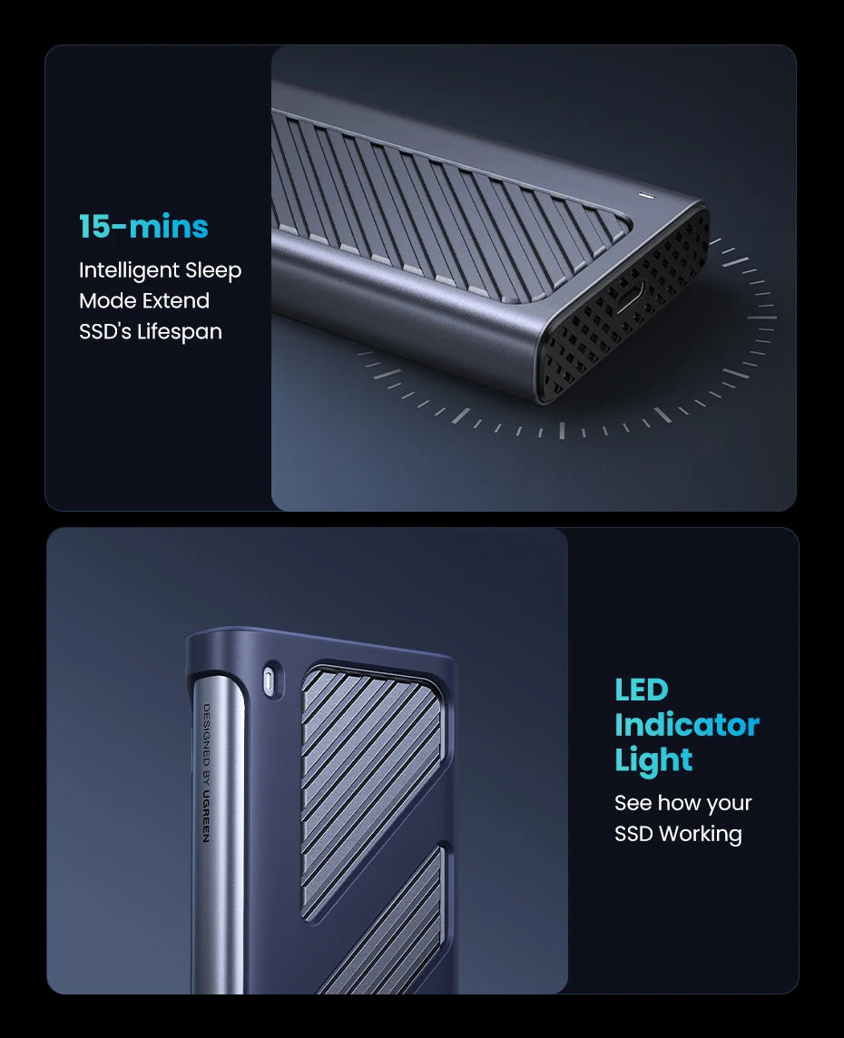 40Gbps USB4 M.2 NVMe SSD Enclosure with Cooling Fan