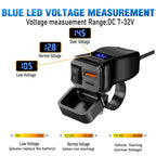 Motorcycle 100W Bidirectional USB Charger with Voltmeter and Switch