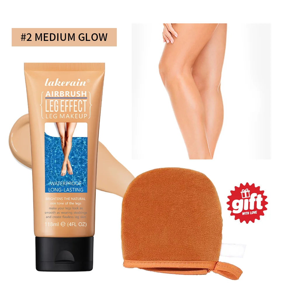 Waterproof Leg Makeup Foundation with Application Glove - 1