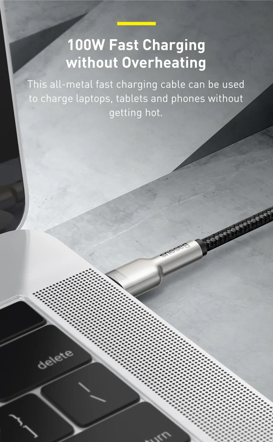 100W USB-C to USB-C Fast Charging and Data Cable